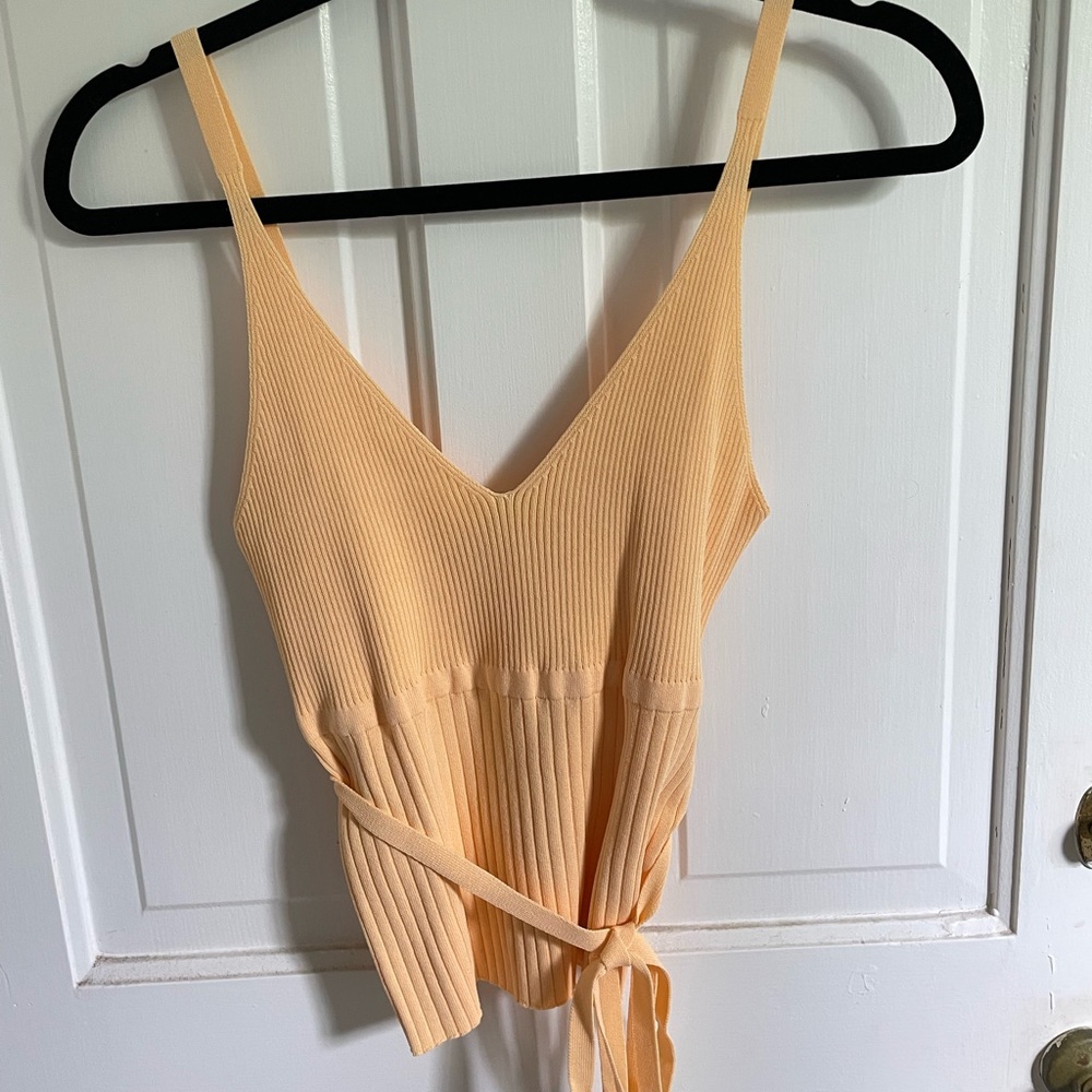 Orange textured tank top